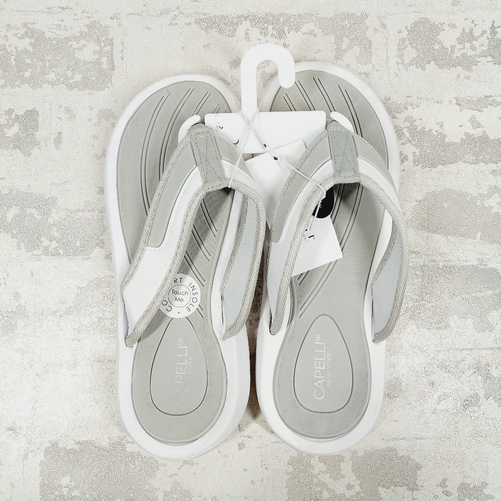New Bundle of 2 Capelli  Silver/White Slip On Thong Slippers F834 - Picture 5 of 8